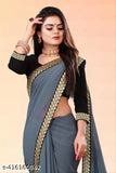 Maharani lace bordered soft georgette silk saree for women, 9 yards