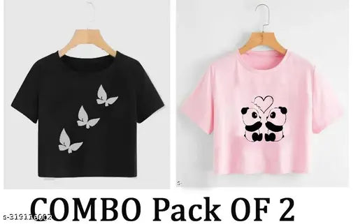 Pink printed cotton retro women's top, short sleeves, casual wear