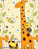 Cotton NAPS giraffe printed fitted bedsheet, superfine quality with matching pillow covers for summer use by RPAH CREATIVE