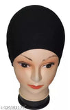 Black cotton hijab cap, Islamic headwear, pack of 2