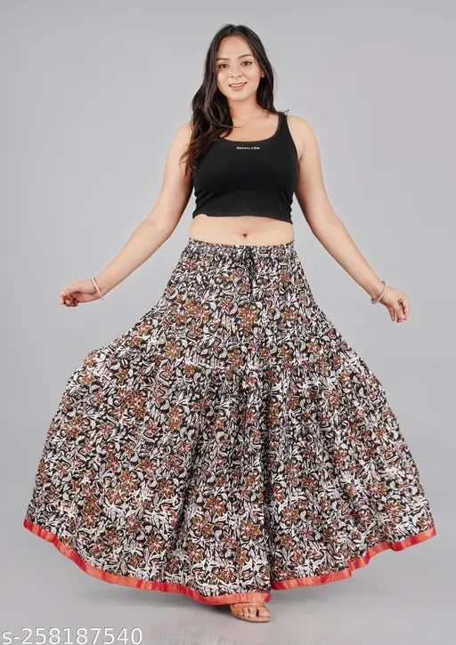 Floral printed skirt for women
