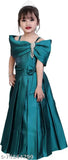 Aqua blue silk sleeveless dress for girls (4-5 years), Indian fashion brand