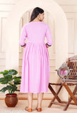 Rayon three-quarter sleeve solid Anarkali dress, vibrant Indian party wear for women