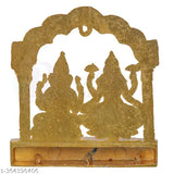 Metal Lord Laxmi Ganesha statue, 8.5cm x 10cm x 7.5cm, traditional Indian home decoration