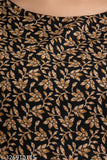 Rayon Anarkali Black-Brown Kurta, 3/4 sleeves, solid & grey patterned, Indian ethnic wear for women (S-6XL)