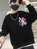 Kids Round Neck Printed Sweatshirt Material Type Fleece