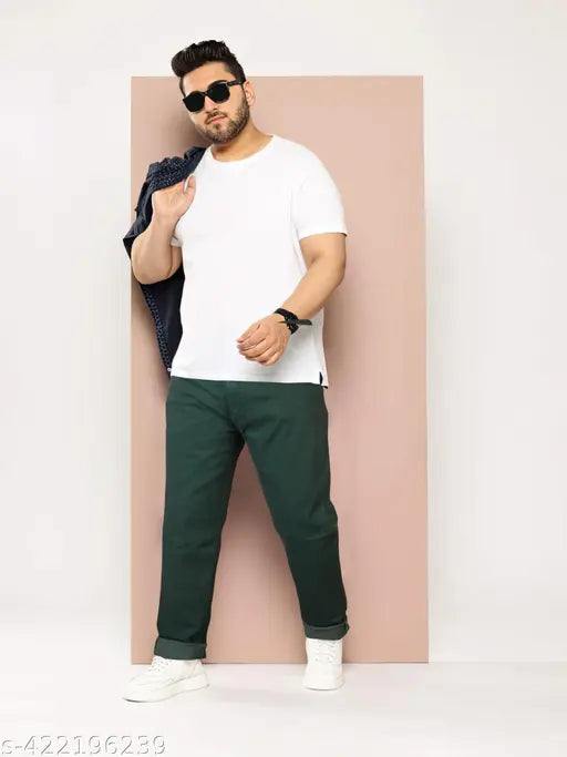 Black cotton relaxed fit men's jeans