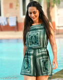 Rayon printed relaxed fit sleeveless floral jumpsuit, comfortable and versatile women's clothing perfect for year-round wear