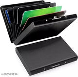 Metal 6-slot wallet, slim, Shivarth brand, fits up to 6 cards, perfect for men's & women's accessories, size 95cm x 65cm x 15cm, Indian origin