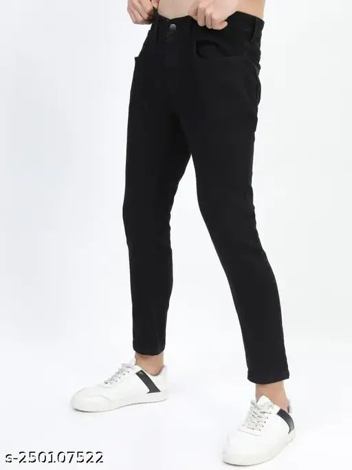 Black cotton jeans, traditional party wear and fashion for all, sizes 28, 30, 32