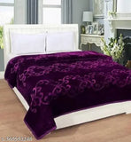 Purple microfiber double bed mink blanket, warm & lightweight for heavy winters