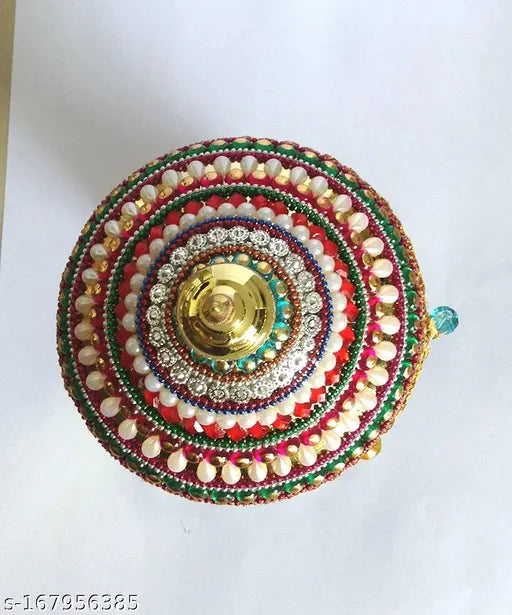 Multicolor marble handicraft umbrella/chatra with hanging crystals for god idol, decorative for home, office, car dashboards