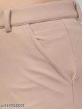 Comfy cotton-lycra solid net trousers for women, ideal for casual & party wear. Deep side pockets, belt loops, and buttoned waistband. Full-length cargo pants in box packet, versatile and stylish. Indian made