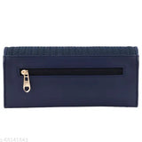 Women's blue clutch wallet with zip closure