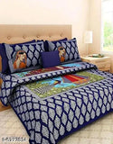 Cotton bedsheet with 2 pillow covers, 140 thread count, single size from India