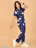 Polycotton printed co-ords set for women - night suit and dress, lowe's price, Indian origin