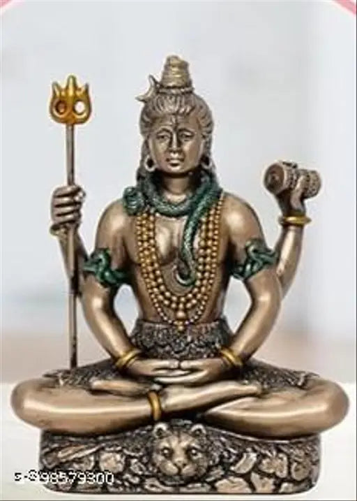 Multicolor resin Shiv Murti statue for home worship, 7cmx3.5cmx8cm
