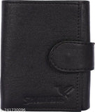 Men's bi-fold artificial leather wallet, 100% top grain genuine material, textured pattern, free size (15cm x 12cm), durable lining, 3 credit card slots, 1 secret compartment, 2 currency compartments. Universal fit for all ages and genders