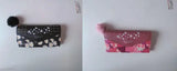 Multicolored faux leather hand clutch purse with flap and multiple compartments, suitable for casual outings