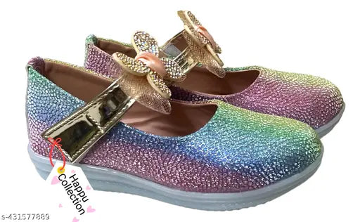 Peach mesh robot bellies shoes for toddlers and kids, embellished detail, Velcro fastening