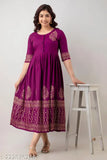 Rayon printed anarkali flared kurta
