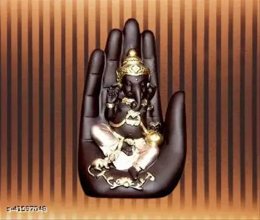 Palm Ganesh idol, handcrafted, home decor item, religious sculpture, Pooja room accessory