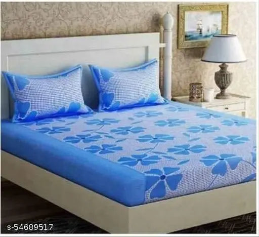 Comfortable cotton queen size desert eagle bedsheet, double jaipuri print in floral pattern, 2 pillow covers included, ideal for summer use