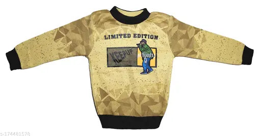 Woolen printed net sweater for kids, stylish casual wear, 4-5, 5-6, 6-7 years