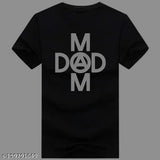 Classic cotton MOMDAD men's T-shirt with printed design, short sleeves, size M (38in x 27in)