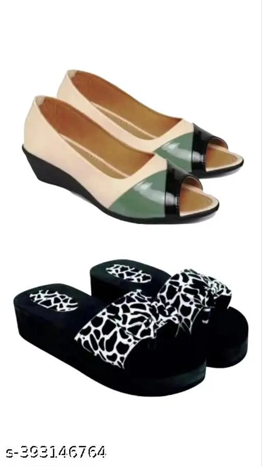 Synthetic patent leather bellies & ballerinas combo (Pack 2) - Indian brand, attractive colors, comfortable fit for women