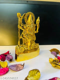 Metal Kali Mata idol, Goddess Maha Kali statue for temple decor, 3"x5"x0.5", Indian craftsmanship
