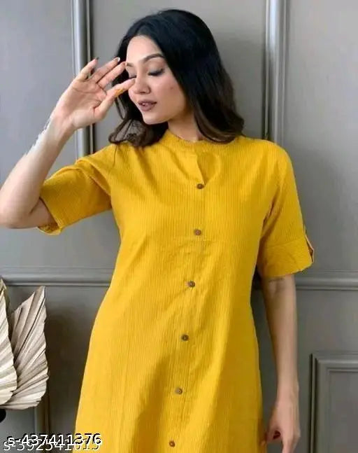 Myra Pretty Women Cotton Kurti Sets with Palazzos - Solid, short-sleeved Indian clothing for women (S, M, L, XL, XXL)