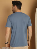 Grey cotton short-sleeved men's t-shirt with printed typography, Vimal Jonney brand