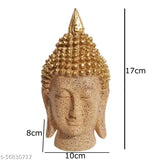 Black metallic resin Buddha head statue (H17cm x W10cm x L8cm), decorative art showpiece from India