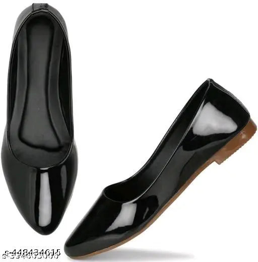 Unique patent leather casual women's shoes, solid design in various sizes from 4 to 8, Indian-made footwear on display