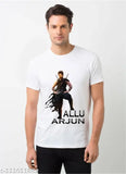 Allu Arjun stylish polyester t-shirt, printed net design, short sleeves, M to XXL sizes