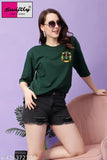 Women's oversized t-shirt, half sleeve, tempo print