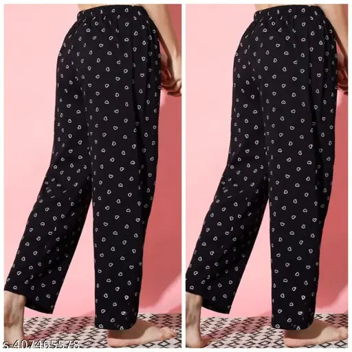 Cotton print long pants pyjamas for women