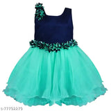 Girls solid satin net frock, Indian-made, sleeveless, for various occasions