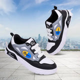 Trendy kids black and white casual sneakers