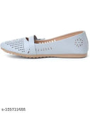 Grey synthetic ballerinas - slip-on women's flats, solid design in various sizes (IND-4, IND-5, IND-6, IND-7, IND-8) from India