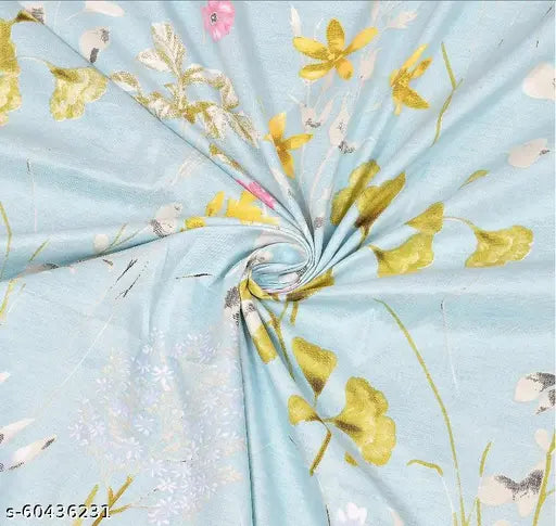 Glace cotton premium king size fully elastic fitted bedsheet, featuring floral design and two zippered pillow covers, ideal for summer use by adults