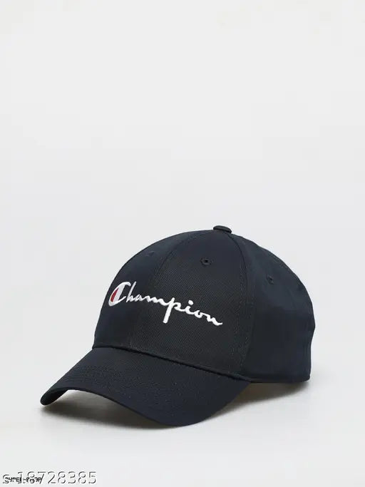 Black cotton baseball cap with visible logo