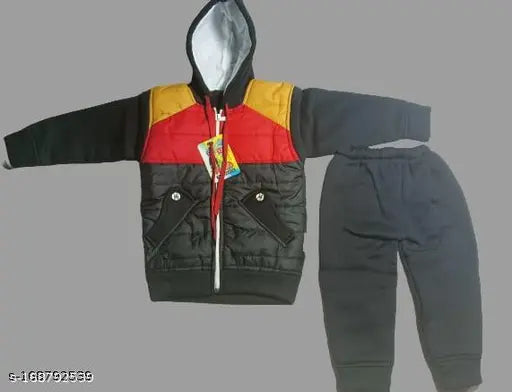 Baby Boys & Baby Girls Casual Jacket Pyjama (Black)
