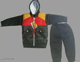 Baby Boys & Baby Girls Casual Jacket Pyjama (Black)