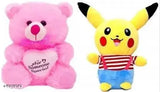 Multicolor Pikachu teddy bear, soft and huggable kids' toy for birthday gifts - 30cm (India-made)