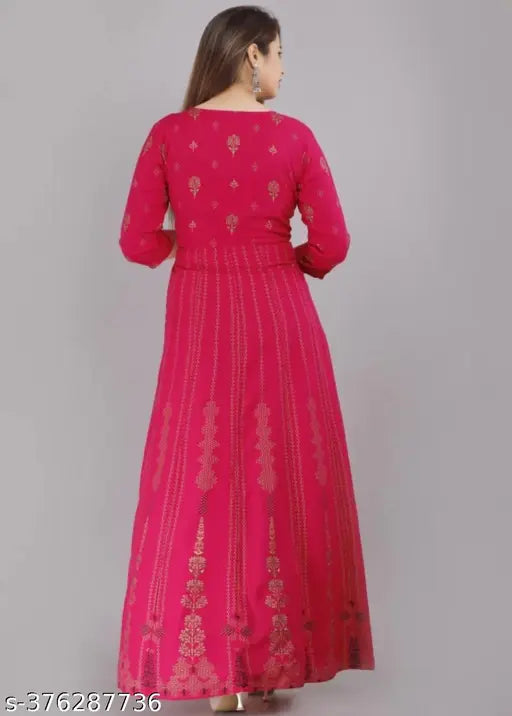 Red embroidered long skirt