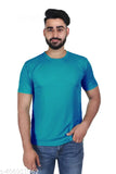 Multicolor pack of 10 FashionGuru men's solid fit half sleeves polyester t-shirts, round neck design, various sizes available from S to XXL