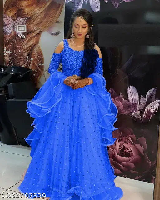 Velvet & net embellished morpeach lehenga choli for Indian weddings - Semi-stitched (LW44, LL44, Dupatta L2m)