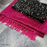 Purple fringed sari, ruffled trim, collection